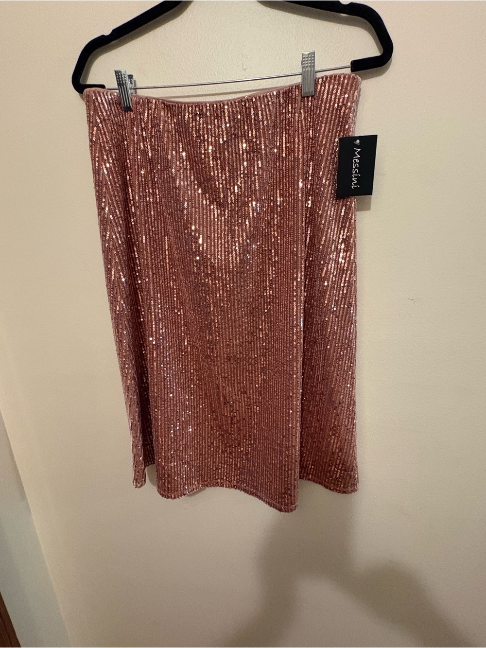 Masscob Rose Gold Sequin A-Line Skirt - Picture 4 of 8